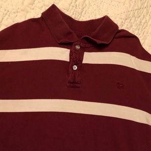 Long sleeve maroon and white shirt 100% cotton